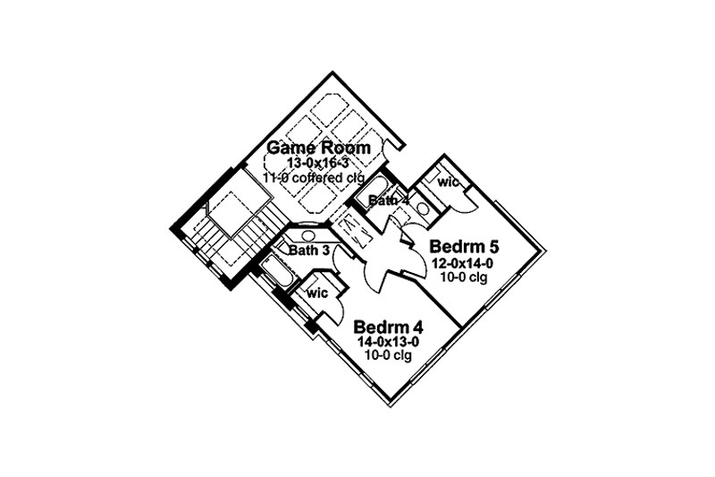 House Design - Floor Plan - Upper Floor for Mediterranean House Plan #120-213 - 5 bed, 4.5 bath