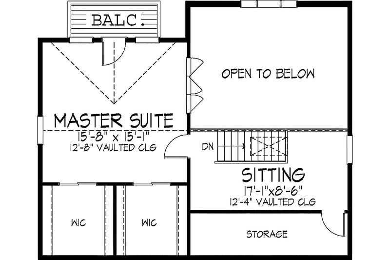 Home Plan - Floor Plan - Upper Floor for Bungalow House Plan #320-967 - 2 bed, 1 bath
