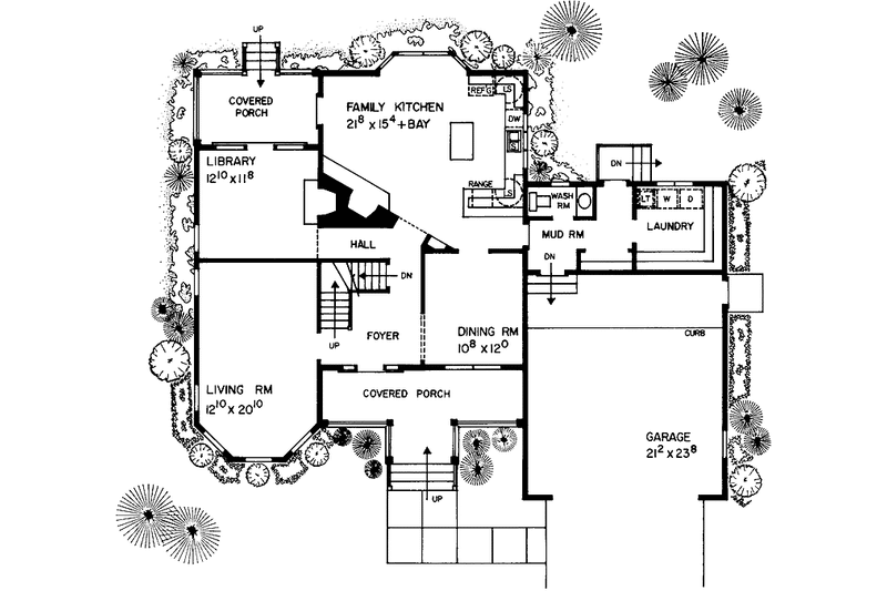 Home Plan - Floor Plan - Main Floor for Victorian House Plan #72-887 - 3 bed, 2.5 bath