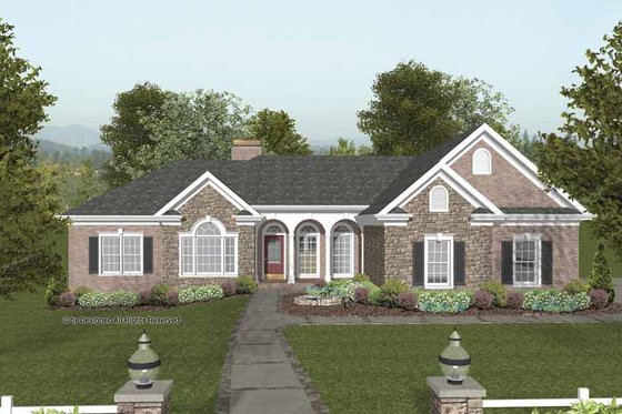 Exterior - Front Elevation 4 for Craftsman House Plan #56-682 - 3 bed, 2.5 bath