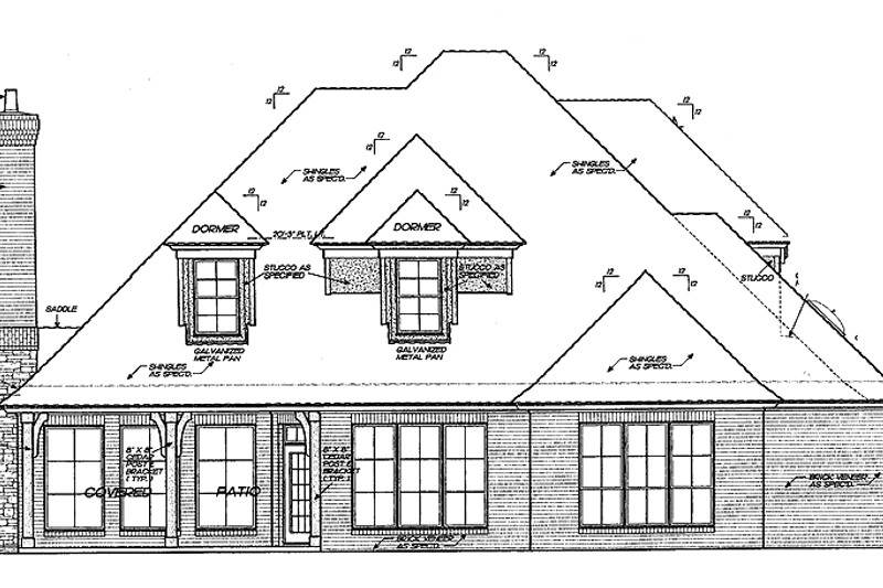 Dream House Plan - Exterior - Rear Elevation for Country House Plan #310-1208 - 4 bed, 3.5 bath
