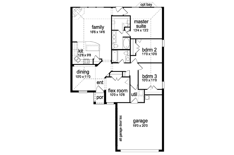 Dream House Plan - Floor Plan - Main Floor for Traditional House Plan #84-680 - 3 bed, 2 bath