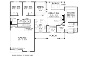 Country Style House Plan - 3 Beds 2 Baths 1540 Sq/Ft Plan #929-450 Floor 