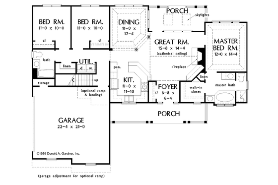 Floor Plan - Main Floor for Country House Plan #929-450 - 3 bed, 2 bath