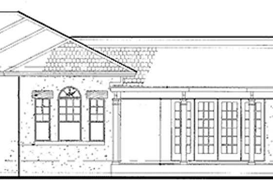 Exterior - Rear Elevation for Mediterranean House Plan #120-204 - 3 bed, 3 bath
