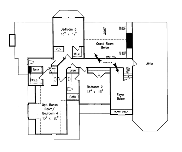 Dream House Plan - Traditional Floor Plan - Upper Floor Plan #927-562