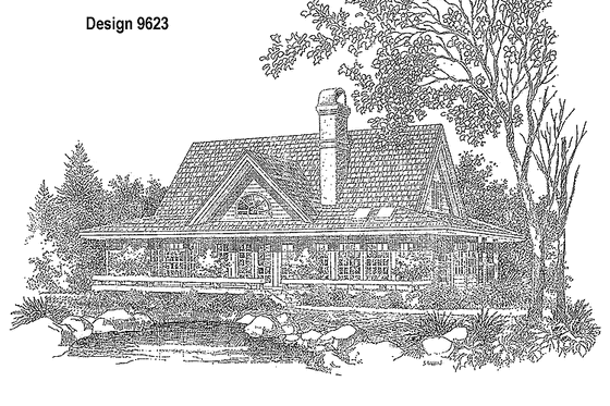 Exterior - Rear Elevation for Country House Plan #929-78 - 3 bed, 2.5 bath