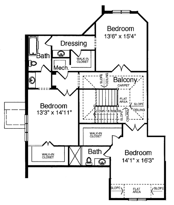 Architectural House Design - Country Floor Plan - Upper Floor Plan #46-747