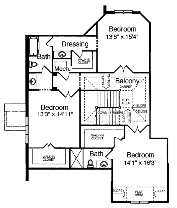 House Blueprint - Country Floor Plan - Upper Floor Plan #46-747
