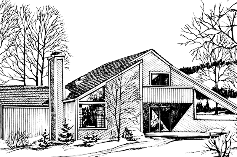 Home Plan - Exterior - Rear Elevation for Contemporary House Plan #320-815 - 3 bed, 2 bath