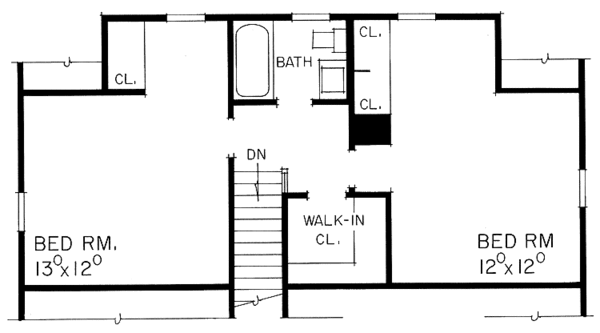 House Blueprint - Colonial Floor Plan - Upper Floor Plan #72-512