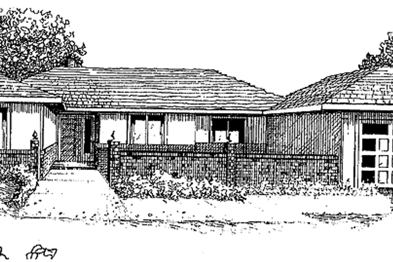 House Design - Adobe / Southwestern Exterior - Front Elevation Plan #60-862