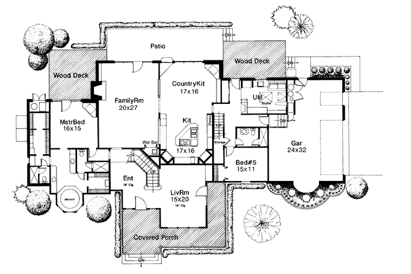 Home Plan - Floor Plan - Main Floor for Victorian House Plan #310-1110 - 4 bed, 3.5 bath