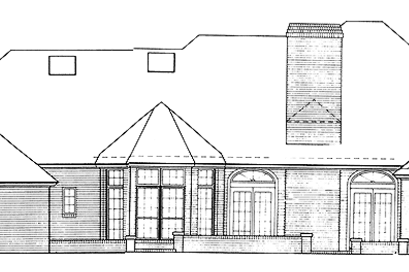 Architectural House Design - Exterior - Rear Elevation for Ranch House Plan #310-1013 - 4 bed, 3.5 bath