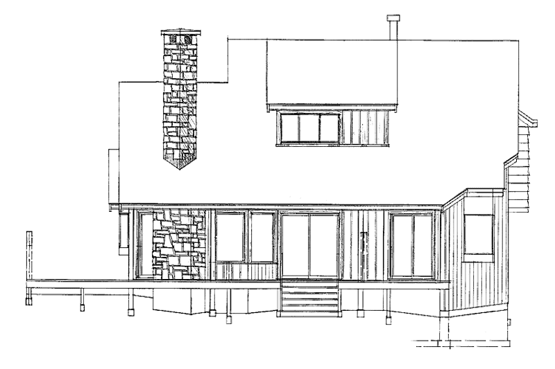 Home Plan - Exterior - Rear Elevation for Country House Plan #47-655 - 2 bed, 2 bath