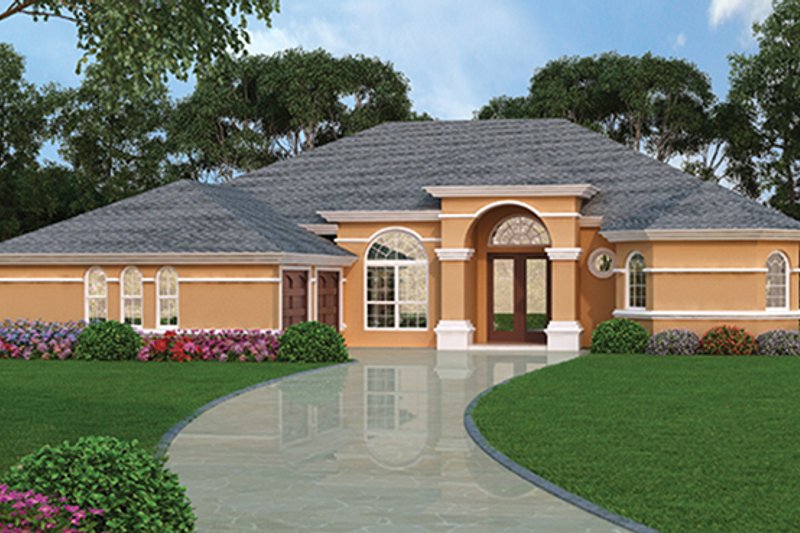 Dream House Plan - Exterior - Front Elevation 3 for Mediterranean House Plan #417-810 - 4 bed, 3 bath