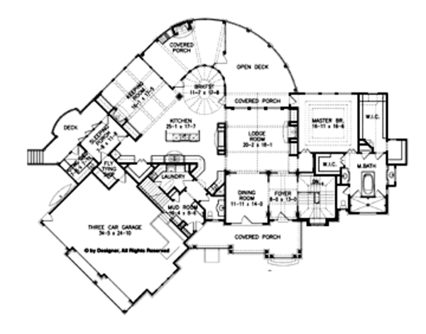 Architectural House Design - Craftsman Floor Plan - Main Floor Plan #54-352