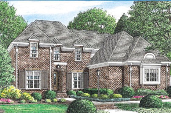 Exterior - Other Elevation for European House Plan #34-216 - 4 bed, 3 bath
