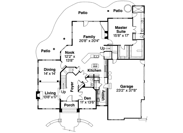 Dream House Plan - European Floor Plan - Main Floor Plan #124-530