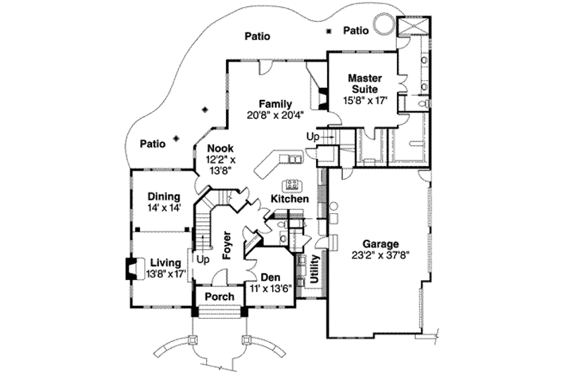 Home Plan - Floor Plan - Main Floor for European House Plan #124-530 - 4 bed, 3.5 bath