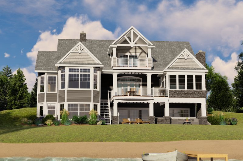 Architectural House Design - Exterior - Rear Elevation for Ranch House Plan #1064-89 - 2 bed, 3.5 bath