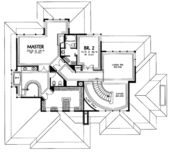 Architectural House Design - Prairie Floor Plan - Upper Floor Plan #48-747