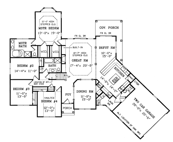 Dream House Plan - Ranch Floor Plan - Main Floor Plan #314-219