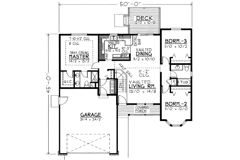 Home Plan - Floor Plan - Main Floor for Country House Plan #1037-44 - 3 bed, 2 bath