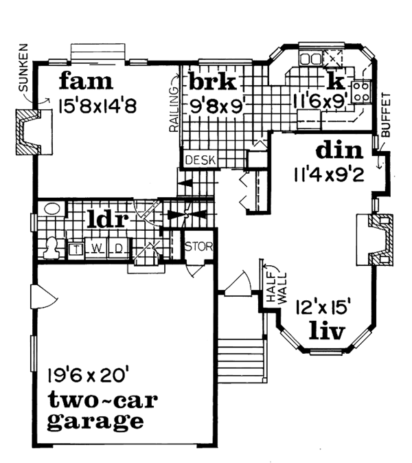 Architectural House Design - Victorian Floor Plan - Main Floor Plan #47-739