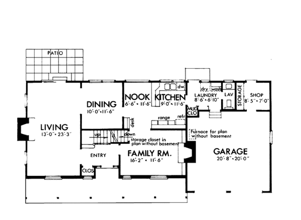 Dream House Plan - Country Floor Plan - Main Floor Plan #320-1032