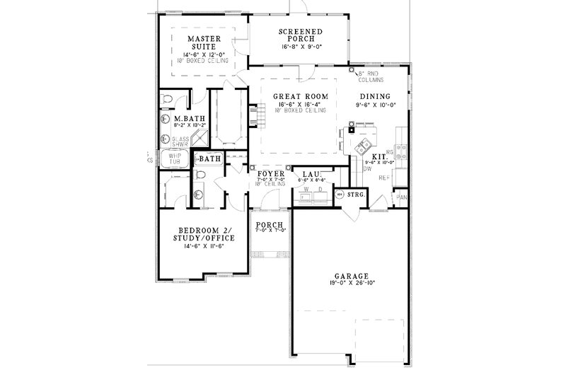 Home Plan - Floor Plan - Main Floor for Traditional House Plan #17-2736 - 2 bed, 2 bath