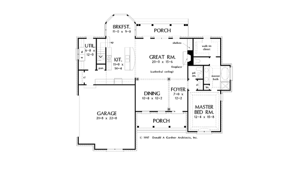 Floor Plan - Main Floor for Country House Plan #929-395 - 3 bed, 2.5 bath