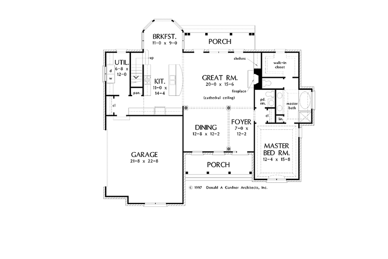 Dream House Plan - Floor Plan - Main Floor for Country House Plan #929-395 - 3 bed, 2.5 bath