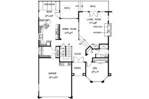 Floor Plan - Main Floor for Mediterranean House Plan #60-913 - 3 bed, 3 bath