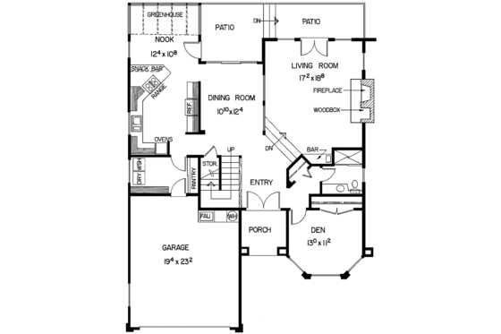 Floor Plan - Main Floor for Mediterranean House Plan #60-913 - 3 bed, 3 bath
