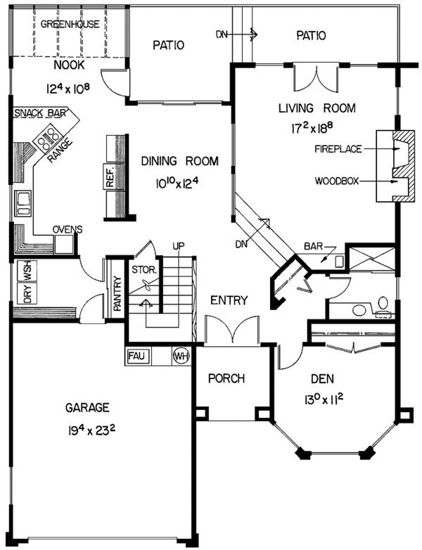Home Plan - Mediterranean Floor Plan - Main Floor Plan #60-913