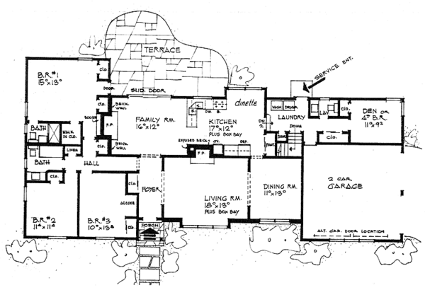 House Design - Ranch Floor Plan - Main Floor Plan #315-111
