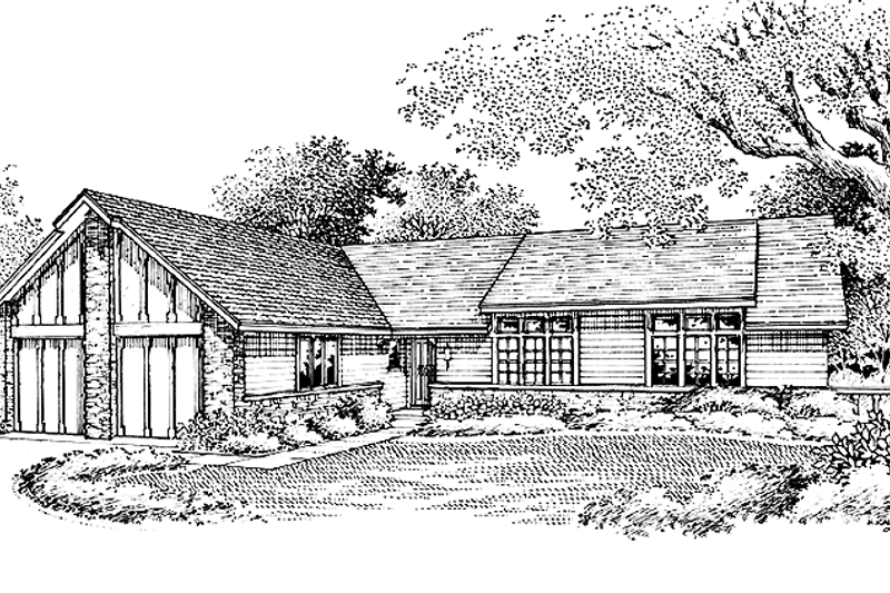 Home Plan - Tudor Exterior - Front Elevation Plan #45-516