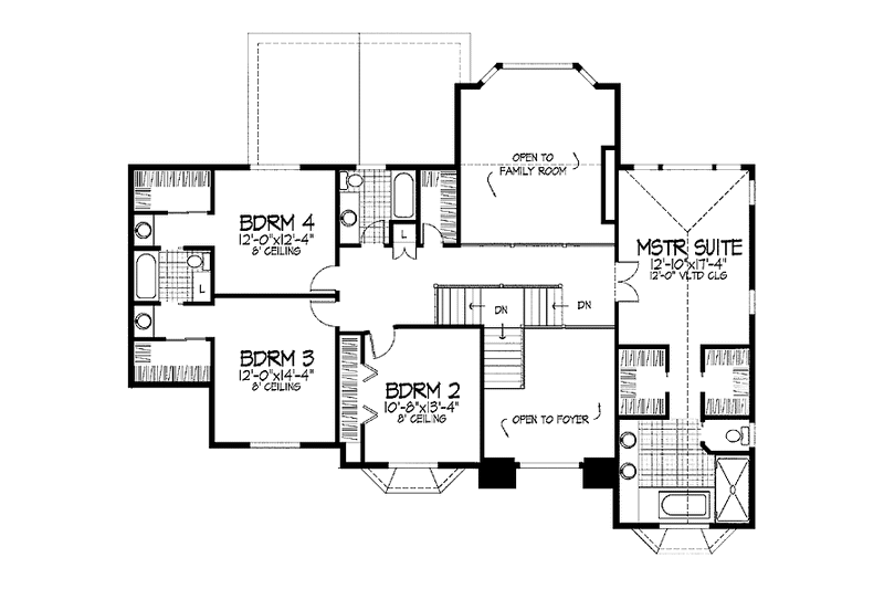 Architectural House Design - Floor Plan - Upper Floor for Country House Plan #51-799 - 4 bed, 6 bath