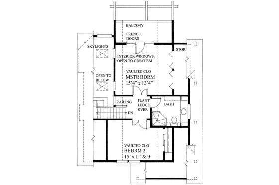 Floor Plan - Upper Floor for Traditional House Plan #118-145 - 3 bed, 2 bath