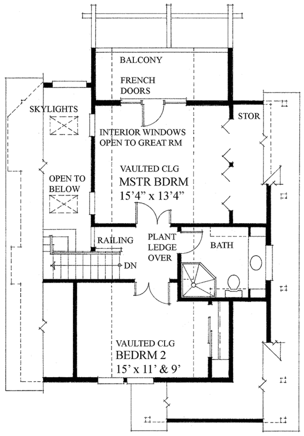 Traditional Floor Plan - Upper Floor Plan #118-145