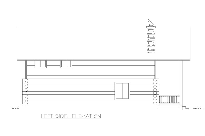 House Plan Design - Exterior - Other Elevation for Log House Plan #117-1060 - 3 bed, 2 bath