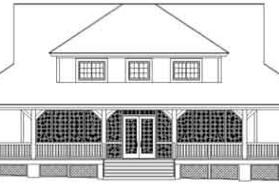 Exterior - Rear Elevation for Farmhouse House Plan #81-736 - 3 bed, 2.5 bath