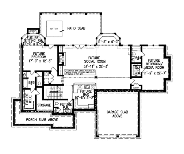Architectural House Design - Country Floor Plan - Lower Floor Plan #54-367