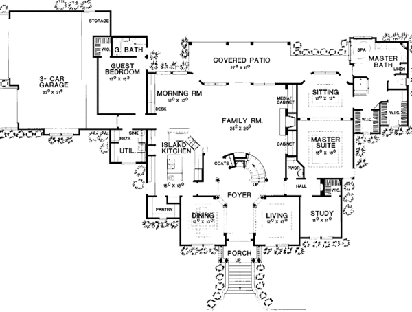 Home Plan - Mediterranean Floor Plan - Main Floor Plan #472-210