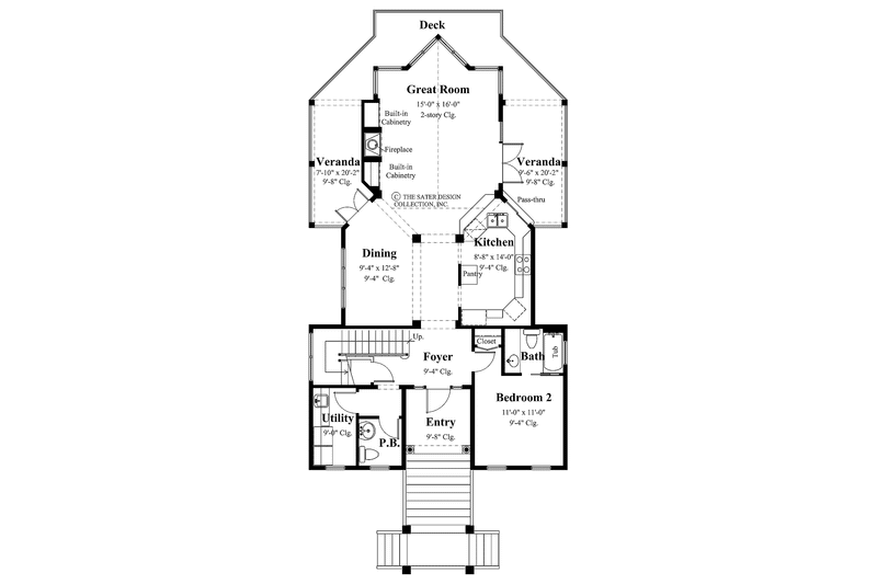Home Plan - Floor Plan - Main Floor for Craftsman House Plan #930-151 - 2 bed, 2.5 bath