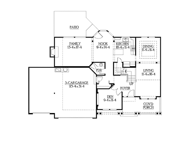 House Plan Design - Craftsman Floor Plan - Main Floor Plan #132-357