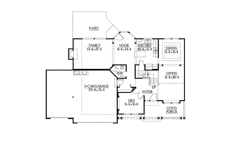 Home Plan - Floor Plan - Main Floor for Craftsman House Plan #132-357 - 3 bed, 2.5 bath