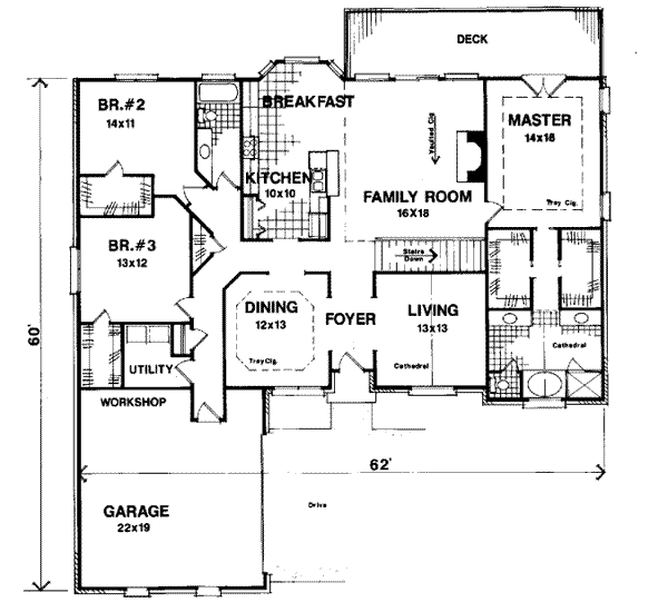 House Plan Design - European Floor Plan - Main Floor Plan #56-181