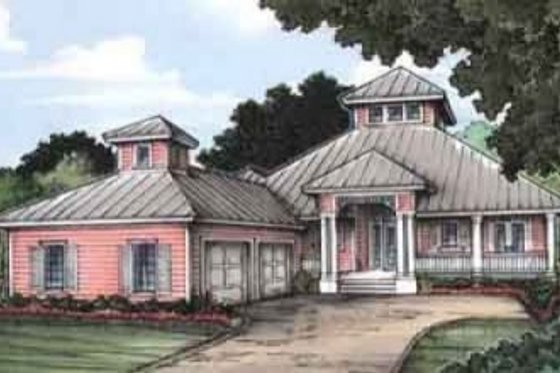 Exterior - Front Elevation for European House Plan #115-135 - 3 bed, 4 bath